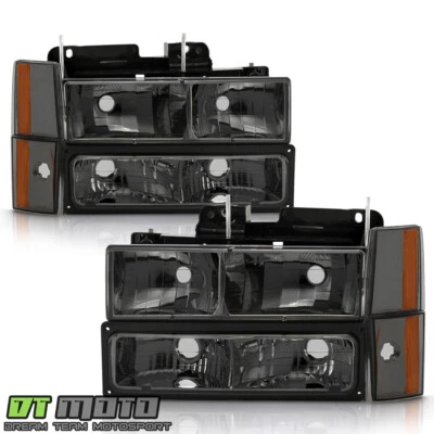 Smoked 1988-1993 Chevy Suburban Silverado Sierra Headlights Corner Bumper Lights - Image 1 of 4