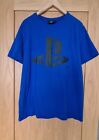 Sony Playstation Logo Cotton T-Shirt Blue Video Gaming Size L Large