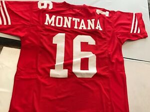 JOE MONTANA #16 Sewn Stitched  Unsigned Jersey Size XL Red/White