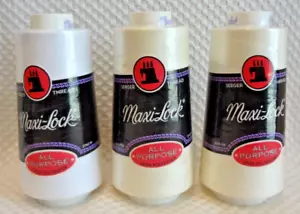 Lot of 3 New Maxi-Lock All-Purpose Spun Polyester Serger Thread - 3000 Yd Cones - Picture 1 of 5