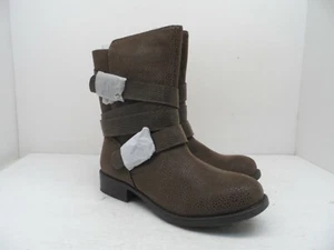 Rampage Women's Islet Motorcycle Buckle Mid Calf Low Heel Boot Brown 6.5M - Picture 1 of 7