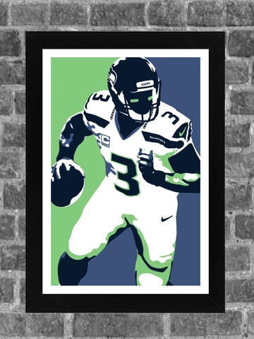 Seattle Seahawks Russell C. Wilson Portrait Sports Print Art 11x17 Cover