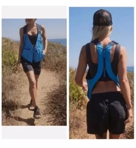NWT Free People Movement Blue and Black Outdoor Pursuits Insulated Utility Vest - Picture 1 of 6