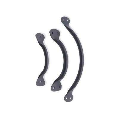 Pull Handles Black Cast Iron Cupboard Kitchen Cabinet Drawer Door Curved D Bow - Image 1 of 4