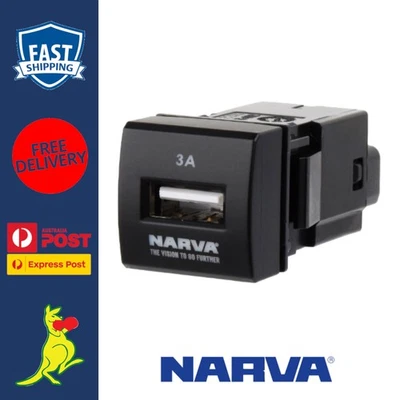Narva USB Socket fits Toyota Landcruiser 300 Series LC300 USB 63411BL — 第 1/4 张图片