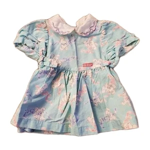 Vestido Osh Kosh Vintage Niñas 12 Meses Como Nuevo Azul Conejito Lazo Todo EE. UU. Pascua - Imagen 1 de 4