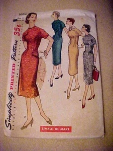 Vestido Simplicity 1956 para dama de 1 pieza en patrón de 4 variaciones 1682 - Imagen 1 de 6
