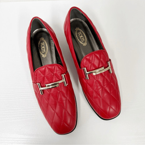 TOD’S TOD'Ss mocassino trapuntato in pelle rossa 6 5