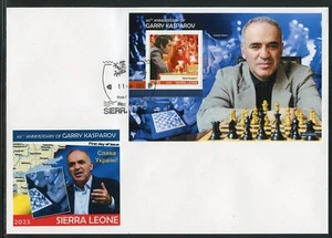 SIERRA LEONE 2023 60th ANN OF GARRY KASPAROV CHESSMASTER S/SHEET FIRST DAY COVER - Picture 1 of 1