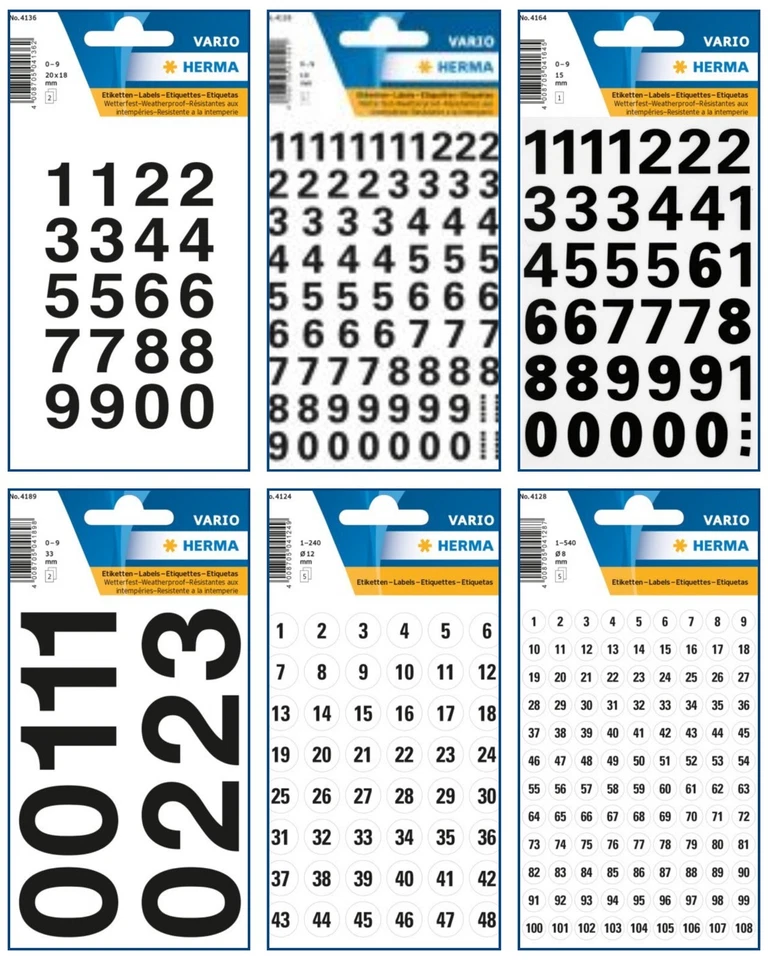 Herma Etiketten Vario Zahlen selbstklebend Klebezahlen