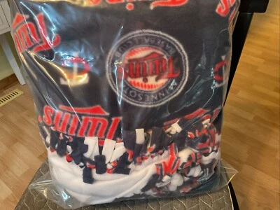 Hand Tie Fleece Blanket, MN Twins 54” X 63” - Image 1 of 4