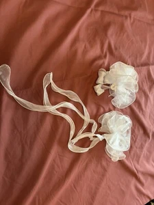 White Bows For Hair- Hair Ties (lot of 2)  Hair Accessories - Picture 1 of 4
