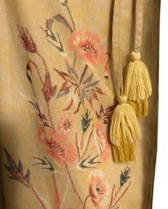 Aglow Chiffon Floral Maternity Dress Sz L Lined Boho Lightweight Lined Tassels - Picture 1 of 10