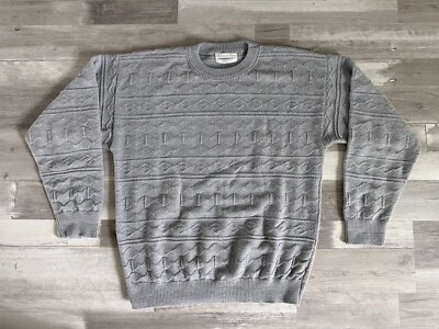 Christian Dior | Suéter Gris Tejido Diamante Vintage Para Hombre - Hecho en EE. UU. | Talla L Foto 1 de 4