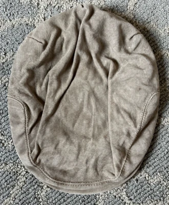 De colección LL Bean Gamuza Cuero Cabbie Sombrero Gorra de Newsboy Marrón Tostado Talla Mediana Foto 1 de 4