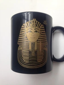Egyptian King Tut / Pharaoh Coffee cup Tea mug black and gold - Picture 1 of 6