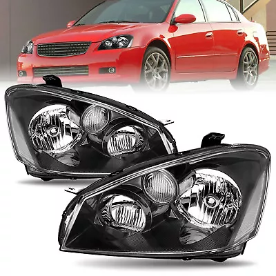 Faros delanteros negros izquierda+derecha para Nissan Altima 2005-2006 sedán de 4 puertas Foto 1 de 4