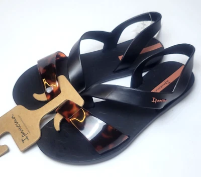 Sandália Feminina Ipanema Vibe Preta Tartaruga Rosa 7 - Imagem 1 de 4