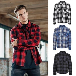 Camisa de franela para hombre camisa de leñador manga larga franela a cuadros talla grande S-5XL - Imagen 1 de 11