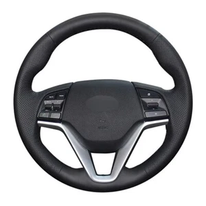 Hand-stitched Nappa Leather Steering Wheel Cover for Hyundai Tucson 3 2015-2021 - Picture 1 of 9