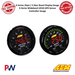 AEM X-Series AFR Wideband Sensor Controller Gauge & Boost Pressure Display Gauge - Picture 1 of 12