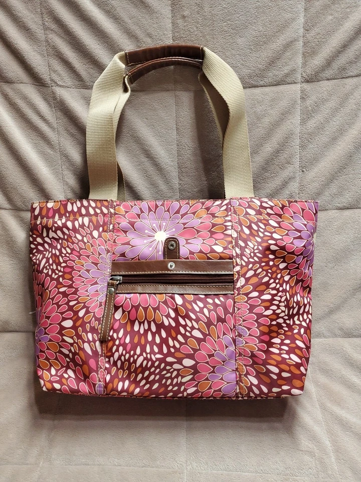 Nine West Black Multi-Floral Large Shoulder Tote Pink & Brown  - Image 1 of 4