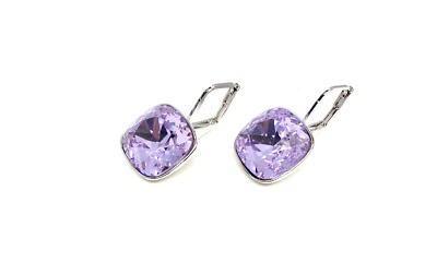 Pendientes grandes Bella Cushion elementos de cristal enchapados en oro de 18 quilates Foto 1 de 4