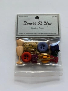 Vintage Dress it up Sewing Room Mannequin Needle Tape Novelty Buttons - Picture 1 of 3