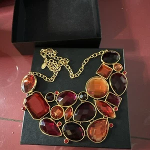 Vintage Joan Rivers NEW Collection Statement Necklace Collar Bib 17" Amber - Picture 1 of 4