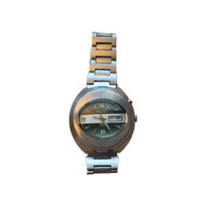 VINTAGE RICOH Automatic Watch Japan 21 Jewels Used Works Well 061381 Green Z057 - Picture 1 of 18