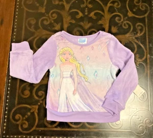 NWT Disney Frozen Elsa Girls 4 Plush Crewneck Pullover Sweatshirt NWT *SO SOFT** - Picture 1 of 2