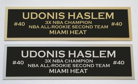 Udonis Haslem nameplate for signed autographed basketball photo jersey Cover