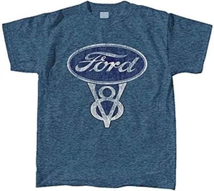 Ford Vintage V8 Logo Distressed T-Shirt * F150 T-Bird Fairlane Galaxie FREE SHIP - Picture 1 of 2