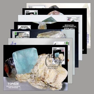 Minerals Maximum Cards Stamps First Day Cancellation Togo Numbered Topaz - Image 1 of 4