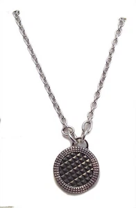 ZOPPINI COLLANA CIONDOLO BRONZO RODIATO BIANCO NECKLACE WHITE BRONZE - Foto 1 di 1