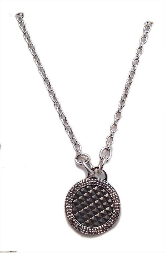 ZOPPINI COLLANA CIONDOLO BRONZO RODIATO BIANCO NECKLACE WHITE BRONZE - Immagine 1 di 1