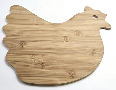 Tabla de cortar/charcutería madera bambú 13,75"x11" en forma de pollo/gallina Foto 1 de 3