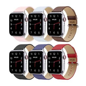 Waloo Leather Grain Replacement Band For All Apple Watch Series - Picture 1 of 36