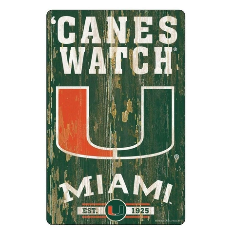 Miami Hurricanes 11"x17" Wood Sign Slogan Design [NEW] NCAA Banner Wall Cover