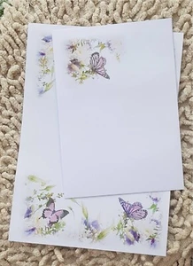 "Purple Butterfly Heaven" - A5 Letter Writing Paper sets (100gsm premium white) - Picture 1 of 13