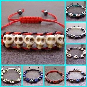 Mens Braided Adjustable String Bracelet Gemstone Beads Healing Chakra Energy - Picture 1 of 17