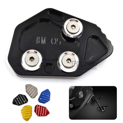 CNC Motorcycle Side Stand Kickstand Enlarge Plate Pad For BMW K1300S/R K1200S/R Foto 1 de 4
