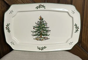 SPODE CHRISTMAS TREE Large Rectangular Serving Platter Main Dish 10" x 15 1/4" - Picture 1 of 4