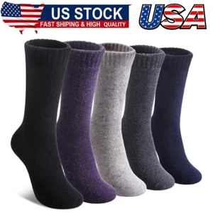 Wool Socks for Women Winter Warm Hiking Thick Warm Cozy Boot Crew Gift Socks - Picture 1 of 7