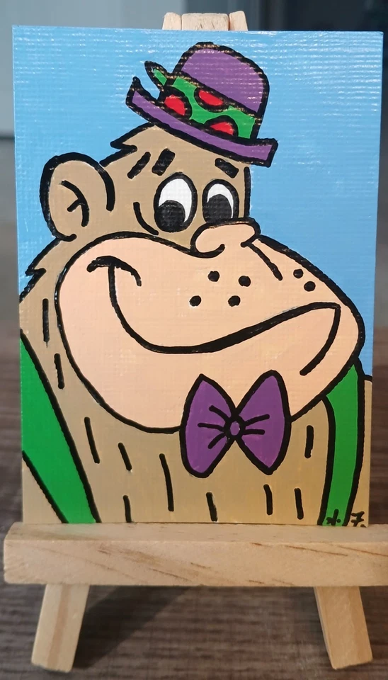 Magilla Gorilla ATC CARD ACEO ORIGINAL PINTADO À MÃO Assinado OOAK - Imagem 1 de 1