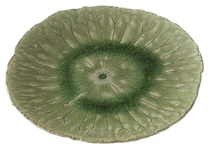 Shigaraki ware Hechimon large plate with lotus leaf design - Picture 1 of 7