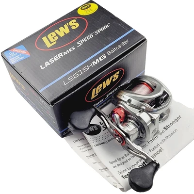 Lew's Baitcasting Reel Laser MG LSG1SHMG R/H 8BB Speed Spool Silver in Box - Image 1 of 4