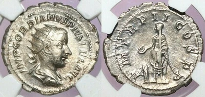 GORDIANO III NGC Ch XF MONEDAS DE PLATA ROMANAS ANTIGUAS, AD 238-244. AR Denarius. A900 Foto 1 de 4