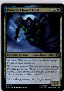 Prowler, Clawed Thief U Foil Marvel's Spider-Man 138 MTG Card - Foto 1 di 7