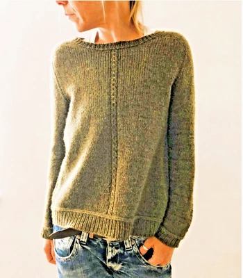 Knitting Pattern copy Ladies mock cable sweater DK yarn 35-64 1108J - Image 1 of 4